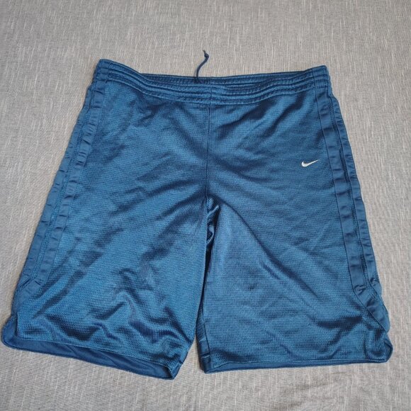 Vintage Nike Shorts Size Medium Bue White Swoosh Embroiderd Training Gym Workout - Picture 12 of 12